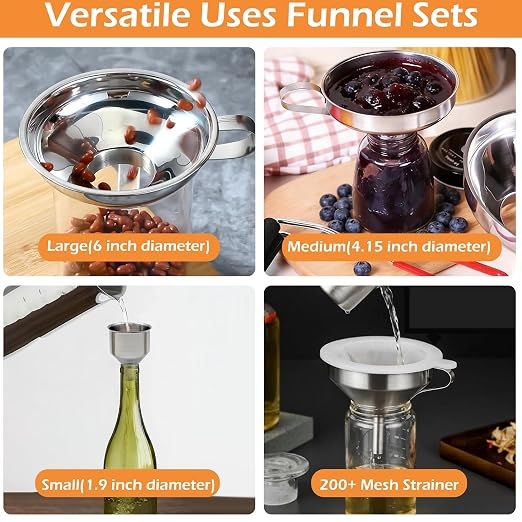 6 Pack Stainless Steel Canning Funnel - Image 6