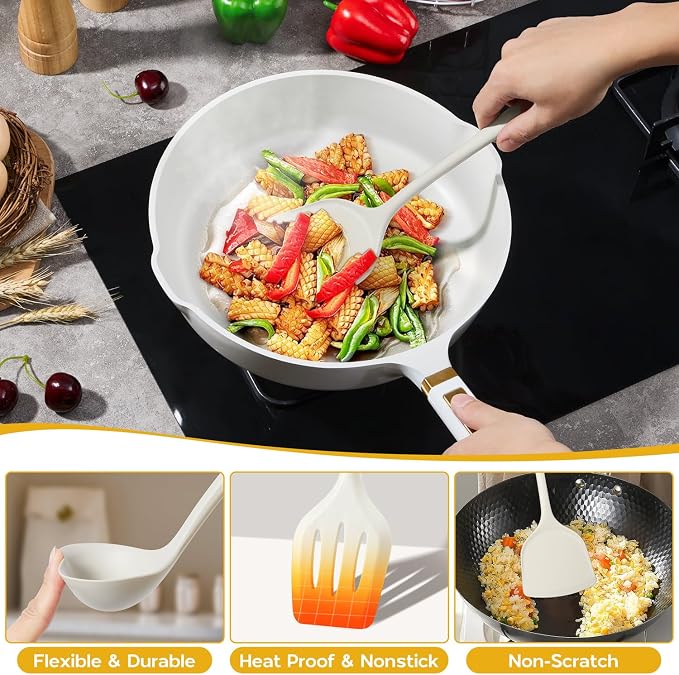 Onader Kitchen Cooking Utensils Set of 10, Silicone Utensils Set - Image 3
