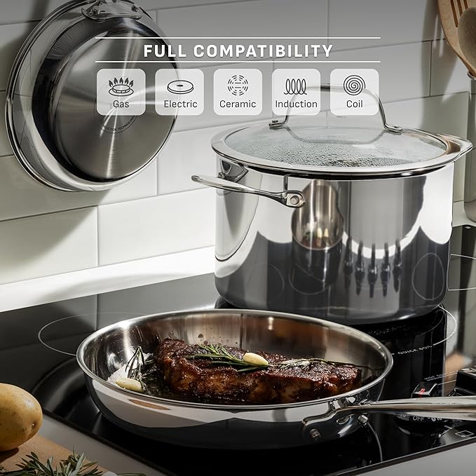 T-Fal Pro Tri-Ply Stainless Steel Fry Pan, 8 Inch, Induction Compatible - Image 5