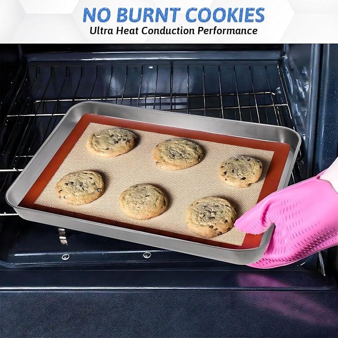 2Pcs Toaster Oven Pans for Baking, 9x11 Baking Sheets Cookie Sheet Stainless - Image 7
