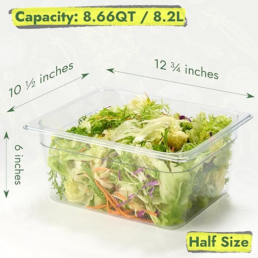 CURTA 4-Pack 1/2 Size 6" Deep NSF Polycarbonate Food Pans - Image 2