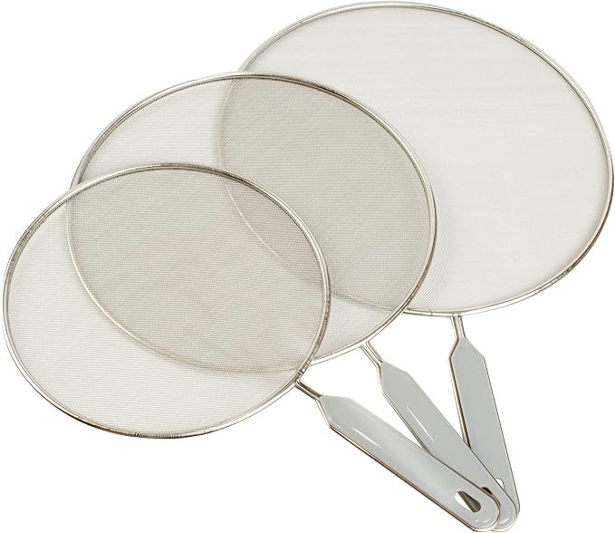 Handy Gourmet Splatter Shields Stainless Steel Mesh w/ Handles by HandyGourmet