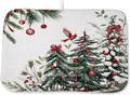 Christmas Dish Drying Mat 18 x 24 inch Winter Christmas Tree Pine Trees by AEIOAE
