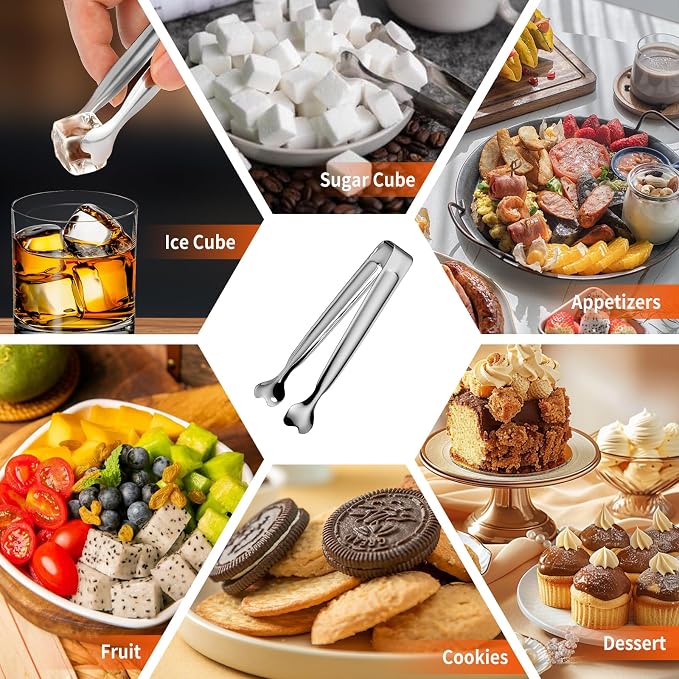 Serving Tongs, Anytrp 12-Packs Stainless Steel Sugar Tong, 5.3inch Small Tongs - Image 5