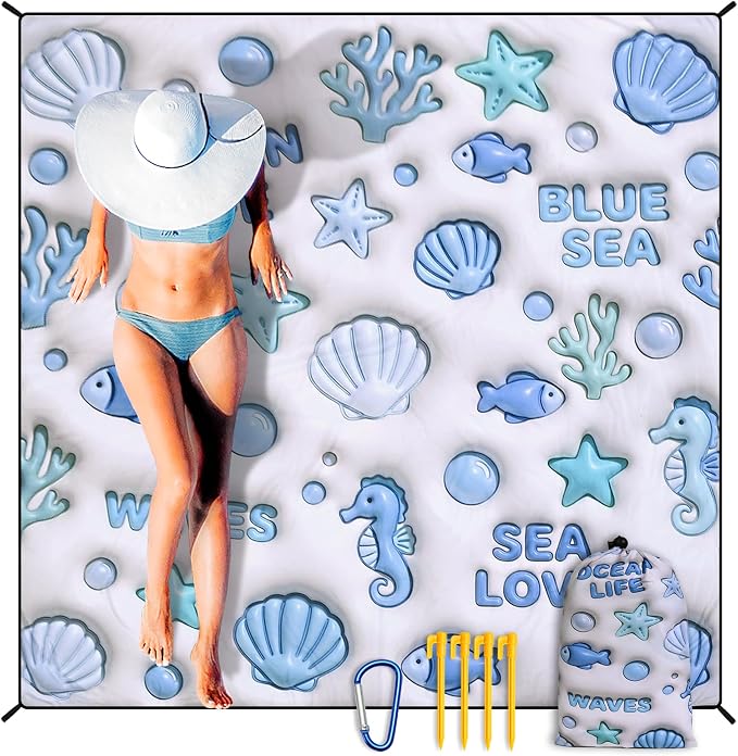 HIHOHO Beach Blanket Waterproof Sandproof Extra Large Beach Mat 79" X by HIHOHO