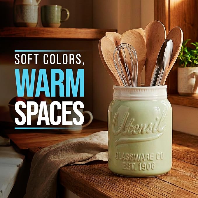 Comfify Wide Mouth Mason Jar Utensil Holder Decorative Kitchenware Organizer - Image 8