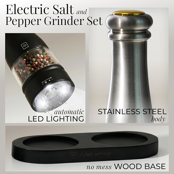 Electric Salt and Pepper Grinder Set - Image 5