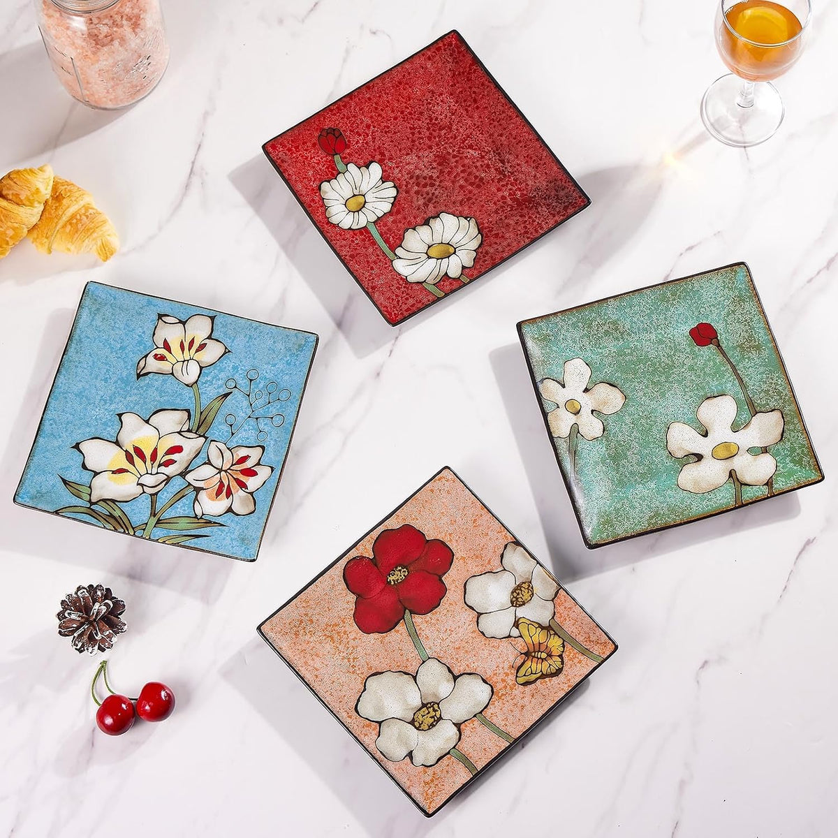 Porcelain Square Dessert Salad Pasta Plates 11 inches ceramic plates