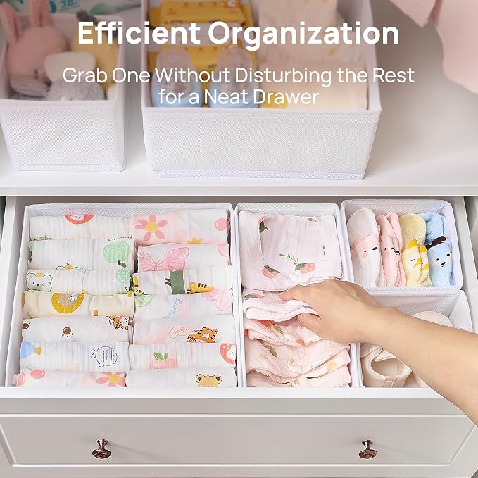 Vtopmart 12 Pack Baby Clothes Organizer, Dresser Drawer Organizer - Image 3