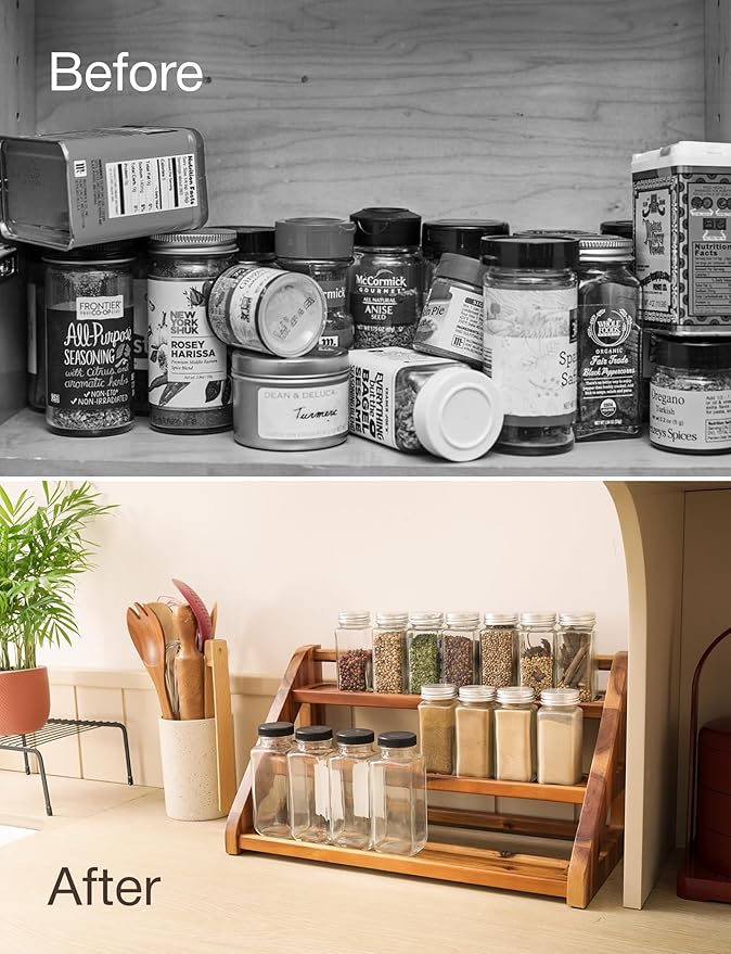 Tinamo Acacia Wood Spice Rack for Countertop - Image 6