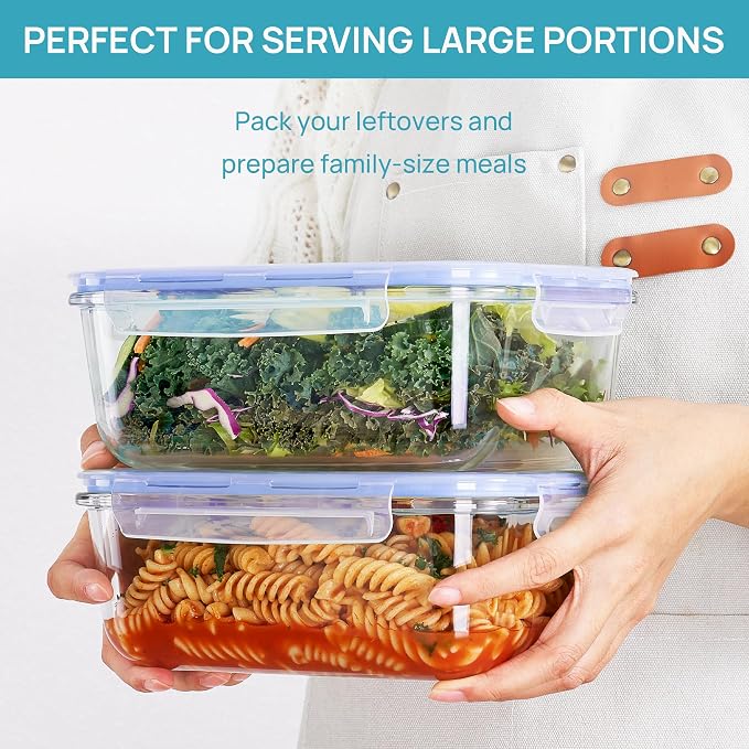 Vtopmart 2Pack 1860ml/63oz Large Glass Storage Containers - Image 3