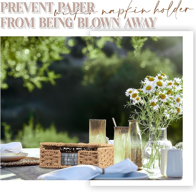 Threehoney Woven Paper Rope Napkin Holder - Image 5