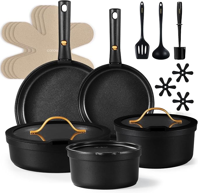 CAROTE 20pcs Pots and Pans Set Non Stick, Nonstick Cookware Set, by CAROTE