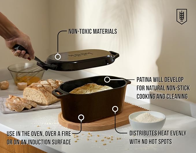 KooK Dutch Oven, for Bread Baking, Sourdough Loaf Pan, - Image 3