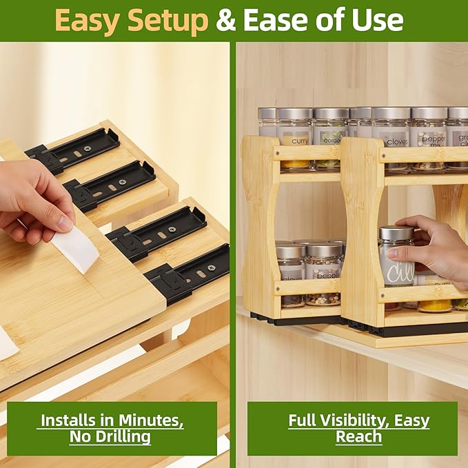 BAMEOS Pull Out Spice Rack Organizer - Image 7