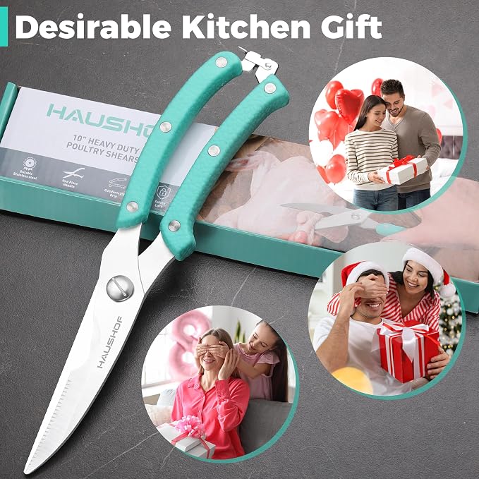 HAUSHOF Kitchen Shears for Food, Heavy Duty Poultry Shears, Stainless Steel - Image 8