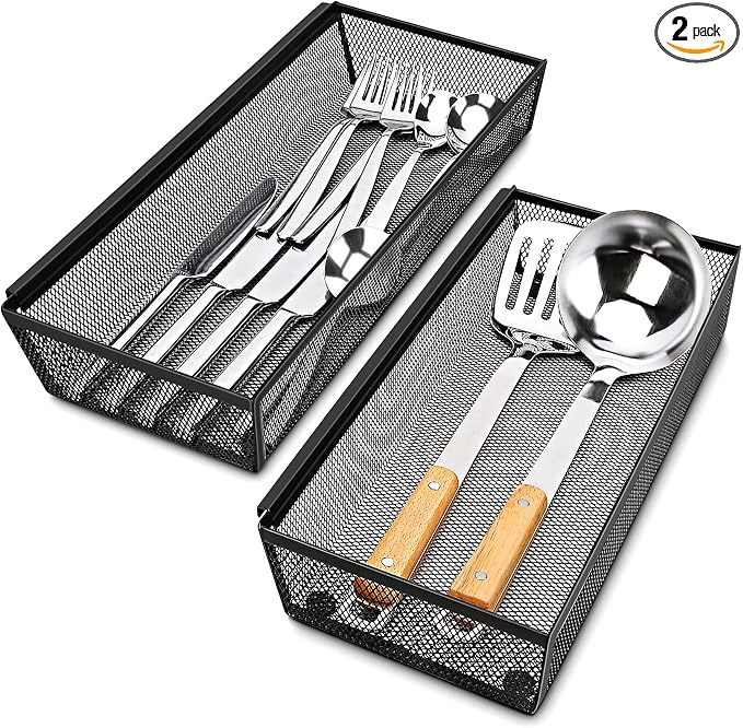 Smgmg Silverware Drawer Organizer, 2 Pack 14.7" X 6.1" X 2" Utensil Organizer by Smgmg