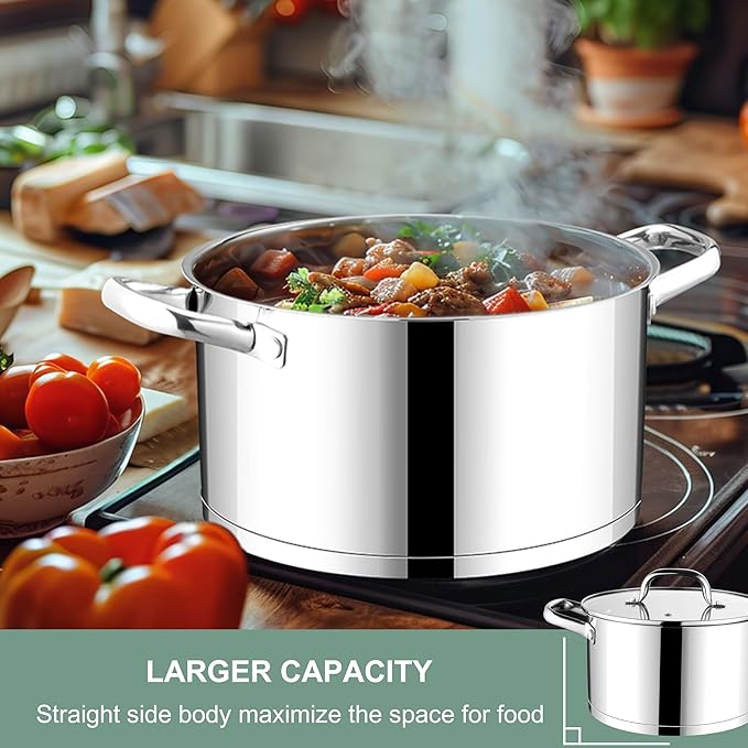 E-far Stainless Steel Stockpot, 5 Quart Pot - Image 3
