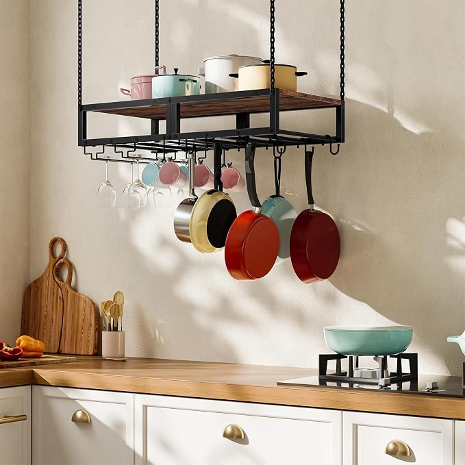 HOOBRO Hanging Pot Rack, Space-Saving Pot Hanger - Image 4