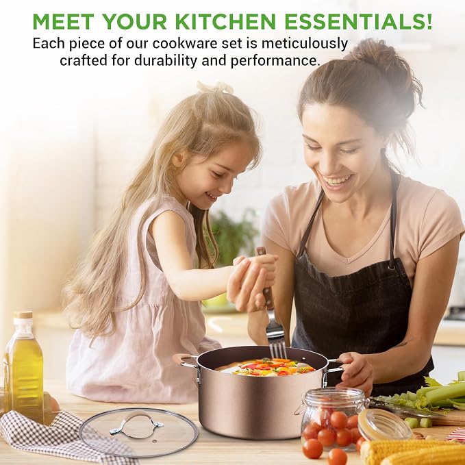NutriChef 14-Piece Pots and Pans Set Non Stick – Induction Cookware Set - Image 7