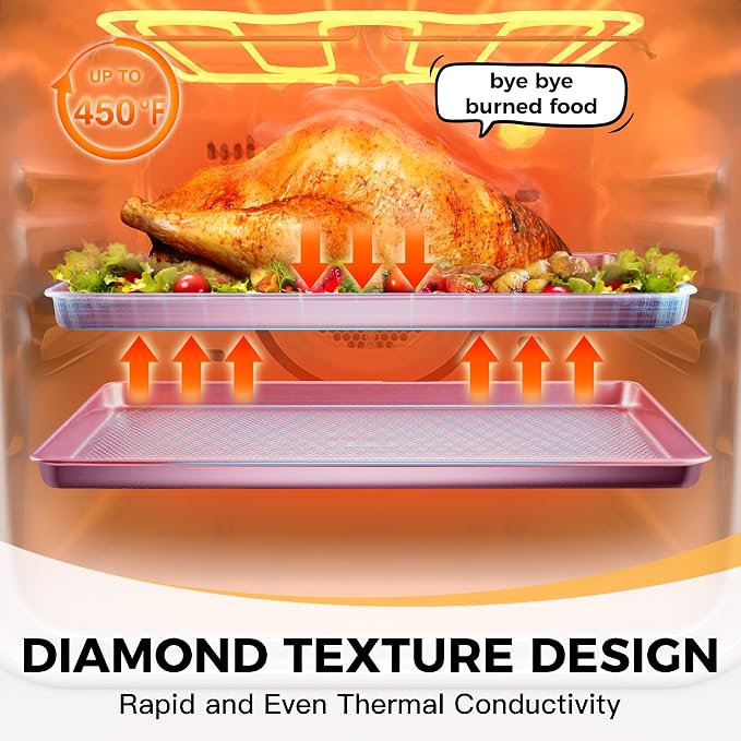 HONGBAKE 9-Piece Baking Pans Set Nonstick, Stackable Non Toxic Bakeware Sets - Image 9