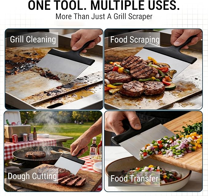 Grill Scraper, Stainless Steel Food Scraper - Image 7