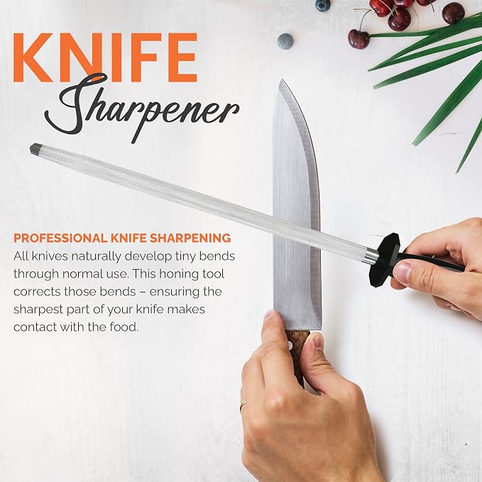 Utopia Kitchen Knife Sharpener Rod 12 Inch, Professional Honing Rod - Image 5