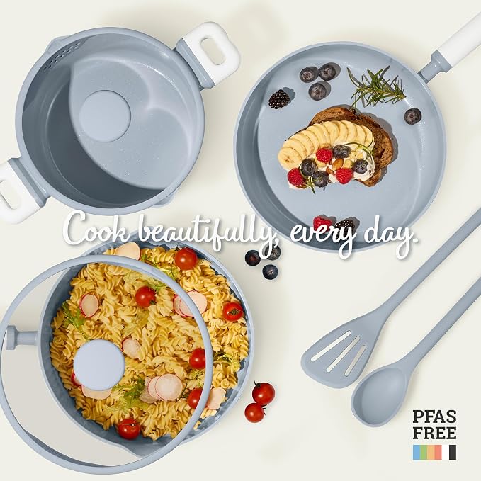 CAROTE Pots and Pans Set Nonstick, Ceramic Cookware Set, PFAS PTFE Free - Image 7