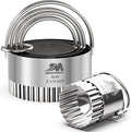 Ripple Biscuit Cutter Set 1.75inch 2inch 2.25inch 2.75inch 3.25inch, Stainless by MJINGMEI