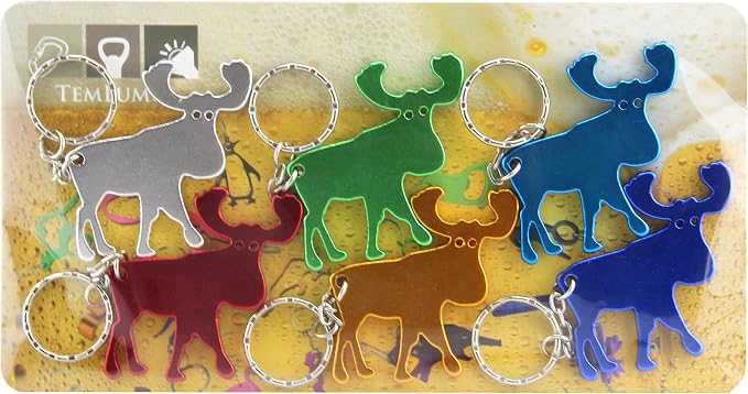 SWATOM Moose Keychain Bottle Opener Beer Opener Tool Key Tag Chain Ring - Image 2