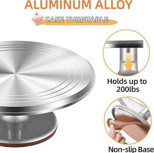 12-Inch Aluminum Alloy Cake Turntable - Image 2