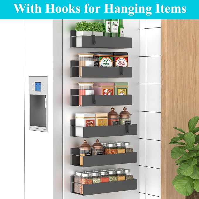 HuggieGems 6 Pack Magnetic Spice Storage Rack Organizer - Image 2