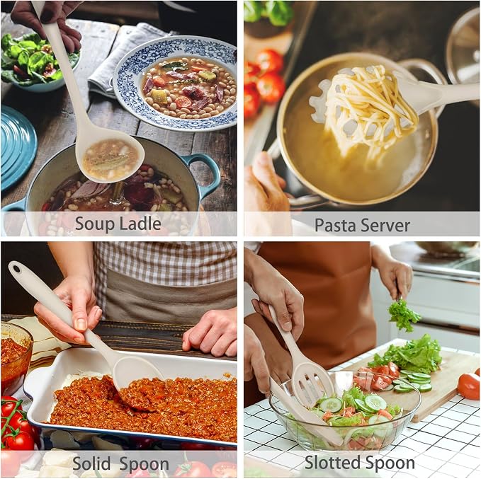 P&P CHEF Silicone Cooking Utensils Set of 7, Heat-proof Kitchen Utensils Set - Image 4