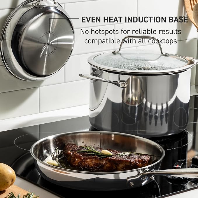T-Fal Pro Tri-Ply Stainless Steel Large Dutch Oven Pot - Image 6