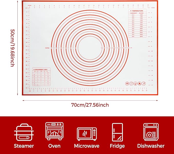Extra Large Nonstick Silicone Pastry Mat 28x20Inch - Image 3