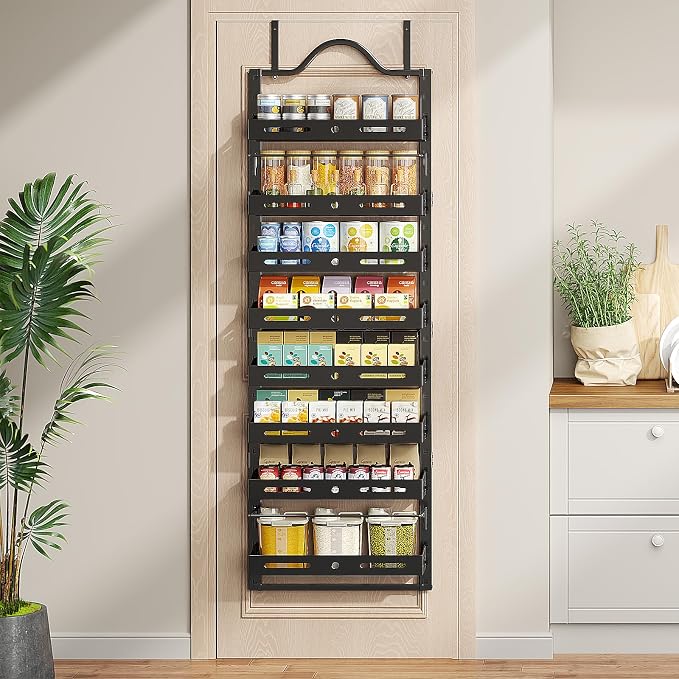 8-Tier Over The Door Pantry Organizer, Large 2 IN 1 Wall Mount or Hanging Spice - Image 6