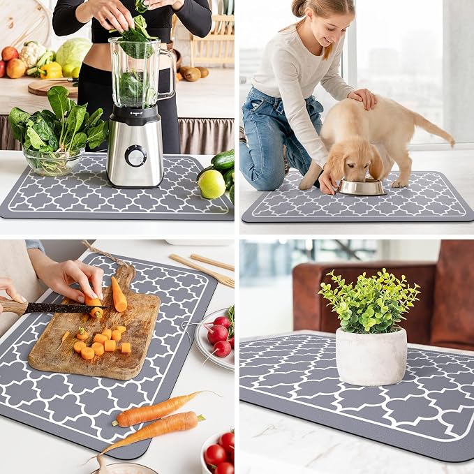 WISELIFE Dish Drying Mat Super Absorbent Drying Mat Large Dish Drying Mats - Image 6
