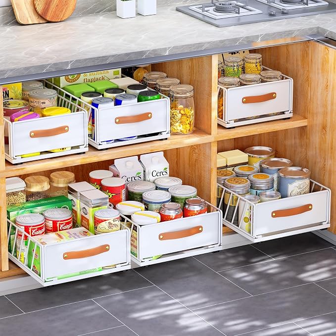 4Pack Pull out Cabinet Organizer, Heavy Duty Slide out Pantry Shelves Drawer - Image 9