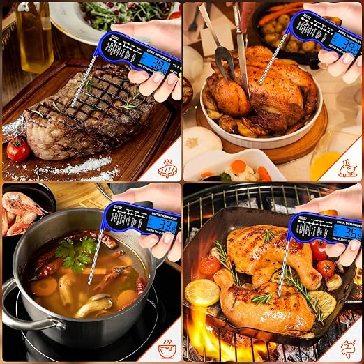 TRAUSI Instant Read Meat Thermometer, Fast & Accurate Digital Food Thermometer - Image 3