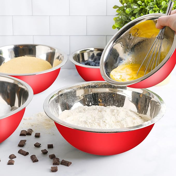 WHYSKO Meal Prep Stainless Steel Mixing Bowls Set, Refrigerator, and Kitchen - Image 5