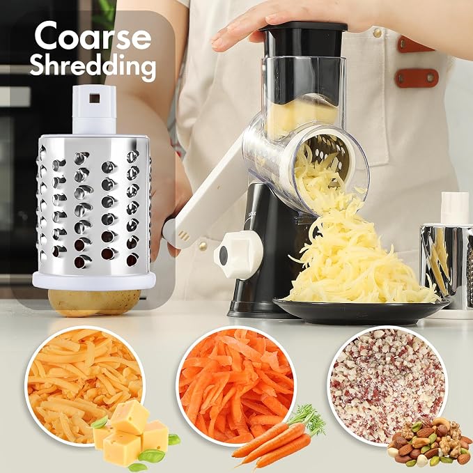 Cheese Grater Hand Crank, Rotary Vegetable Shredder - Image 2