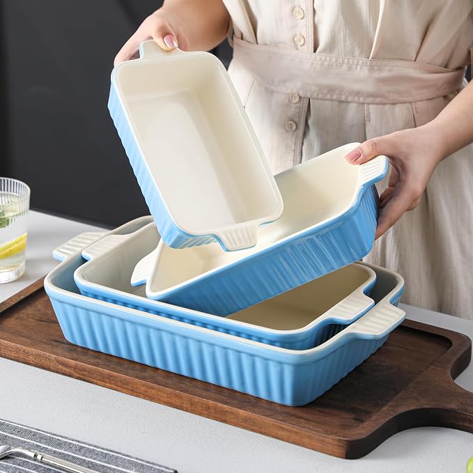 MALACASA Casserole Dishes for Oven, Porcelain Baking Dishes, Ceramic Bakeware - Image 7