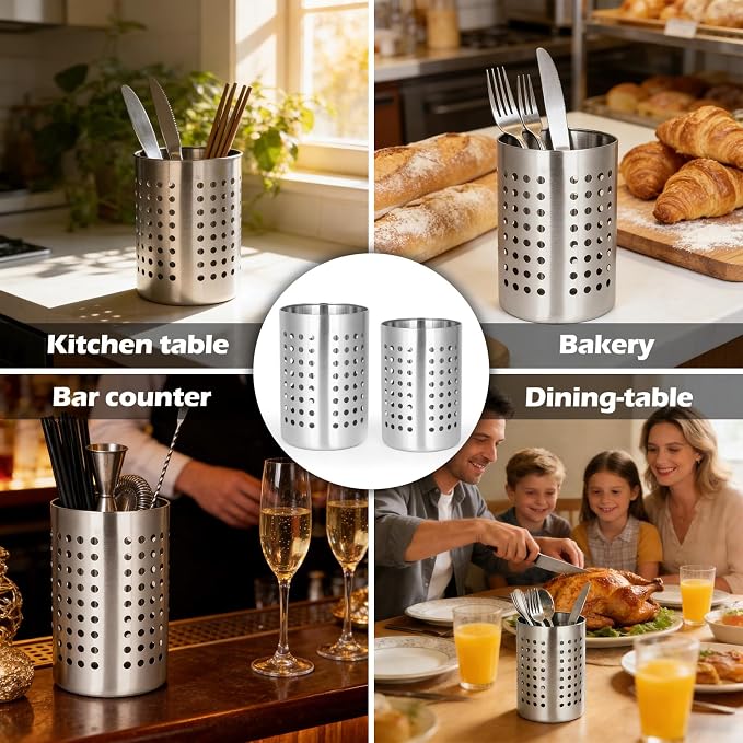 4PCS Stainless Steel Utensil Holder and Utensil Drying Holder, as a Kitchen - Image 4