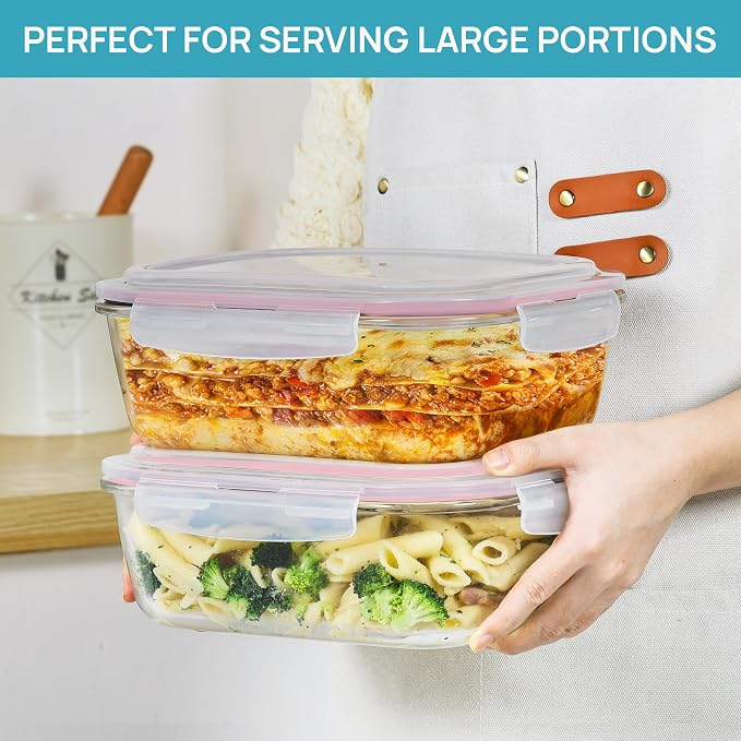 Vtopmart 2Pack 2260ml/ 76.4oz Large Glass Storage Containers - Image 3