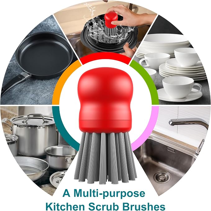 Mini Dish Brush for Cleaning Chicken Shredder, Palm Brush Dish Scrubber - Image 5