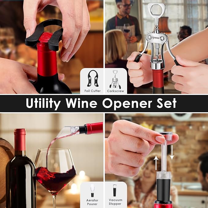 IPOW Wine Opener, Zinc Alloy Wine Bottle Opener, Wing Corkscrew Heavy Duty - Image 8