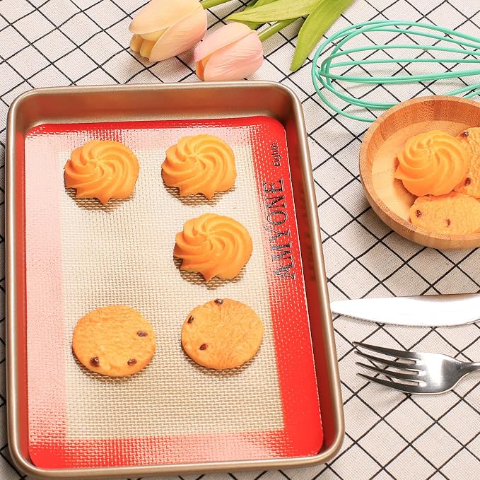 AMYONE Silicone Baking Mat for 1/8 Sheet Pan, Eighth Non-Stick Silicone Baking - Image 5