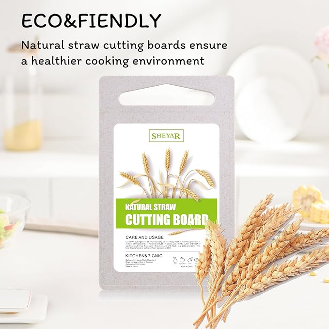 Cutting Board for Kitchen, Wheat Straw Fiber Cutting Board, Dish Washer Safe - Image 4