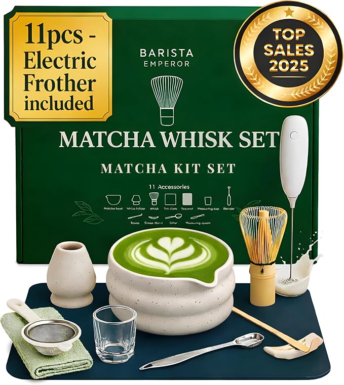 BARISTA EMPEROR® MATCHA WHISK SET PREMIUM 11pcs by Unknown