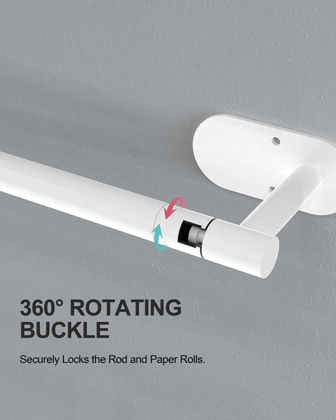 White Paper Towel Holder Under Cabinet, Self Adhesive or Wall Mounted SUS304 - Image 6